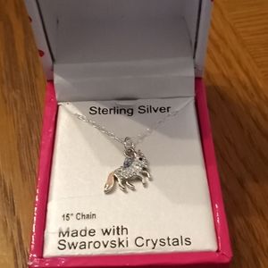 Crystal Unicorn kids necklace